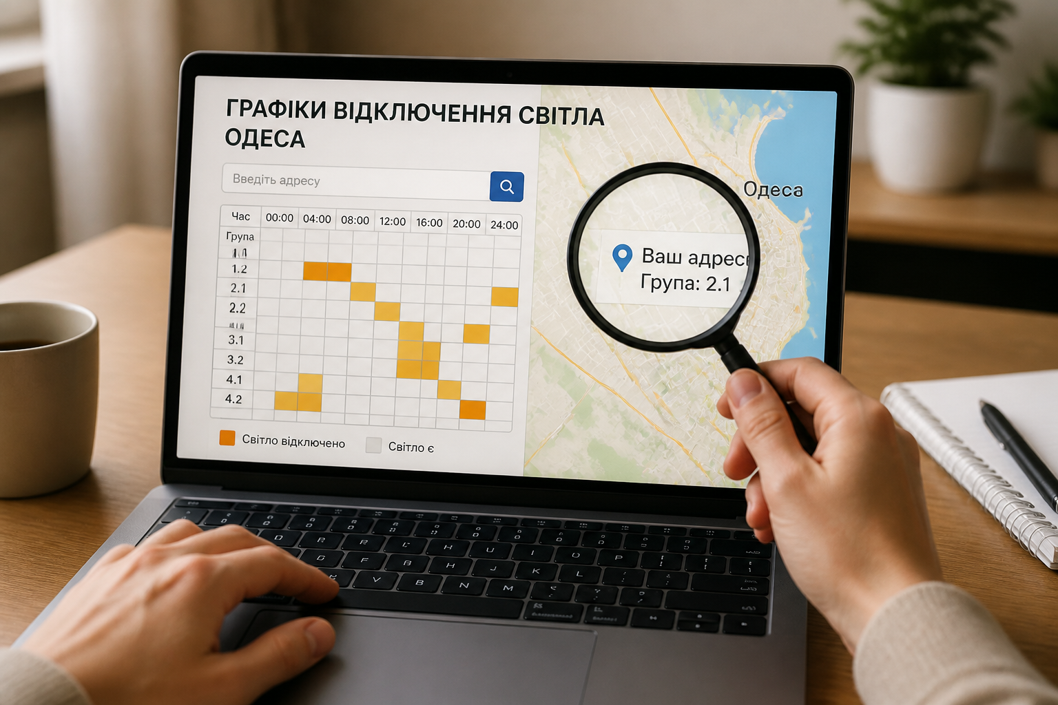 Как найти свой адрес в графике — иллюстрация к статье «графики отключения света одесса»