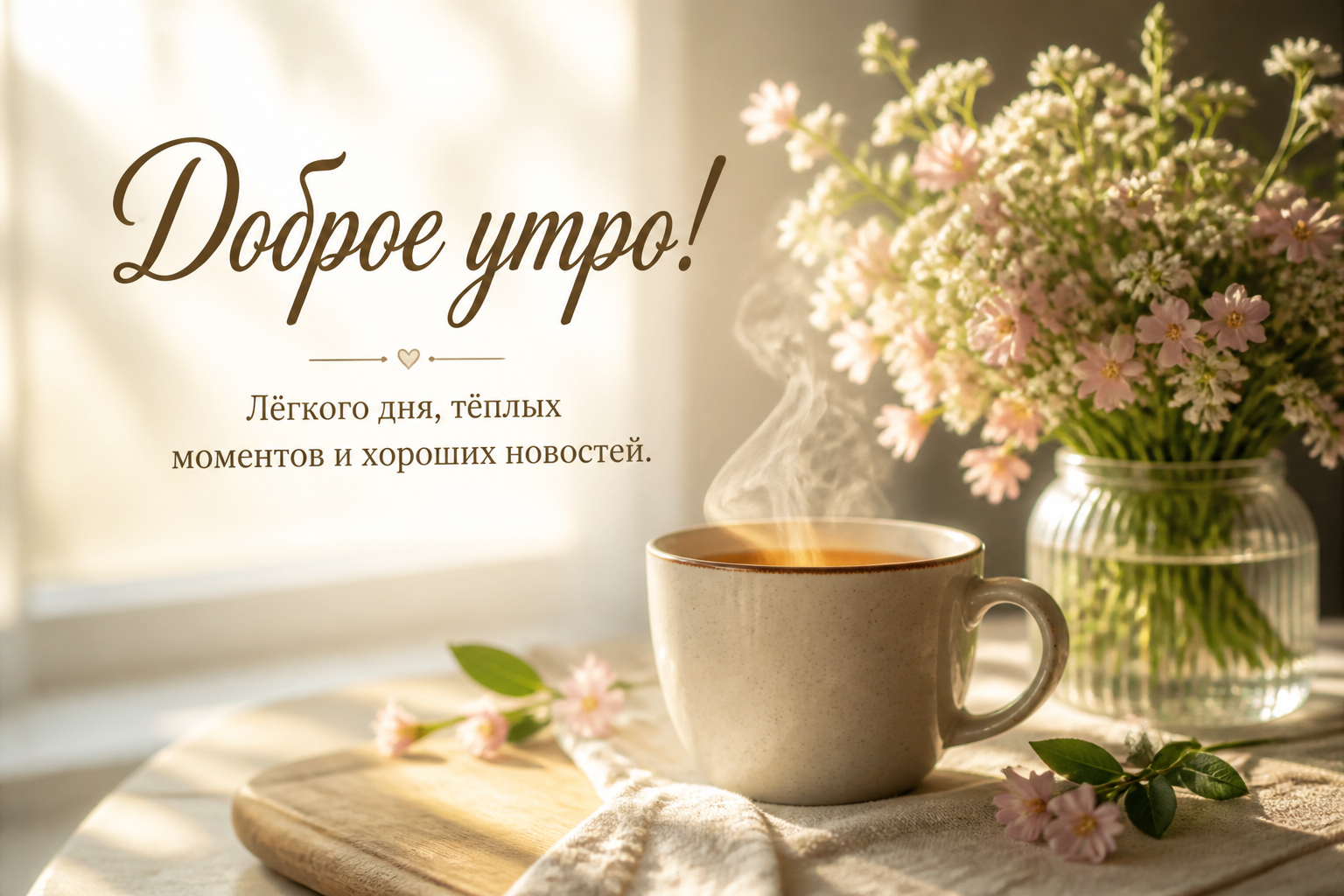 Короткие пожелания — когда слов немного, но они в точку — иллюстрация к статье «доброе утро: картинки с наилучшими пожеланиями»