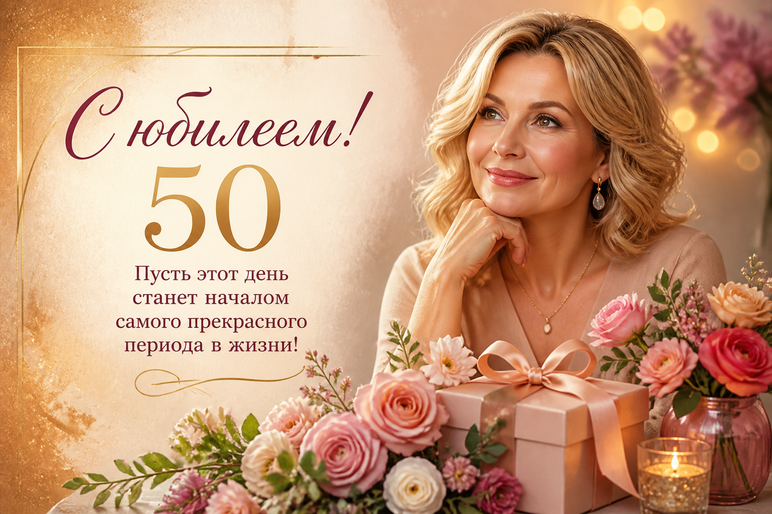 женщину с юбилеем топ 50 пожеланий и картинки — иллюстрация к статье «женщину с юбилеем топ 50 пожеланий и картинки»