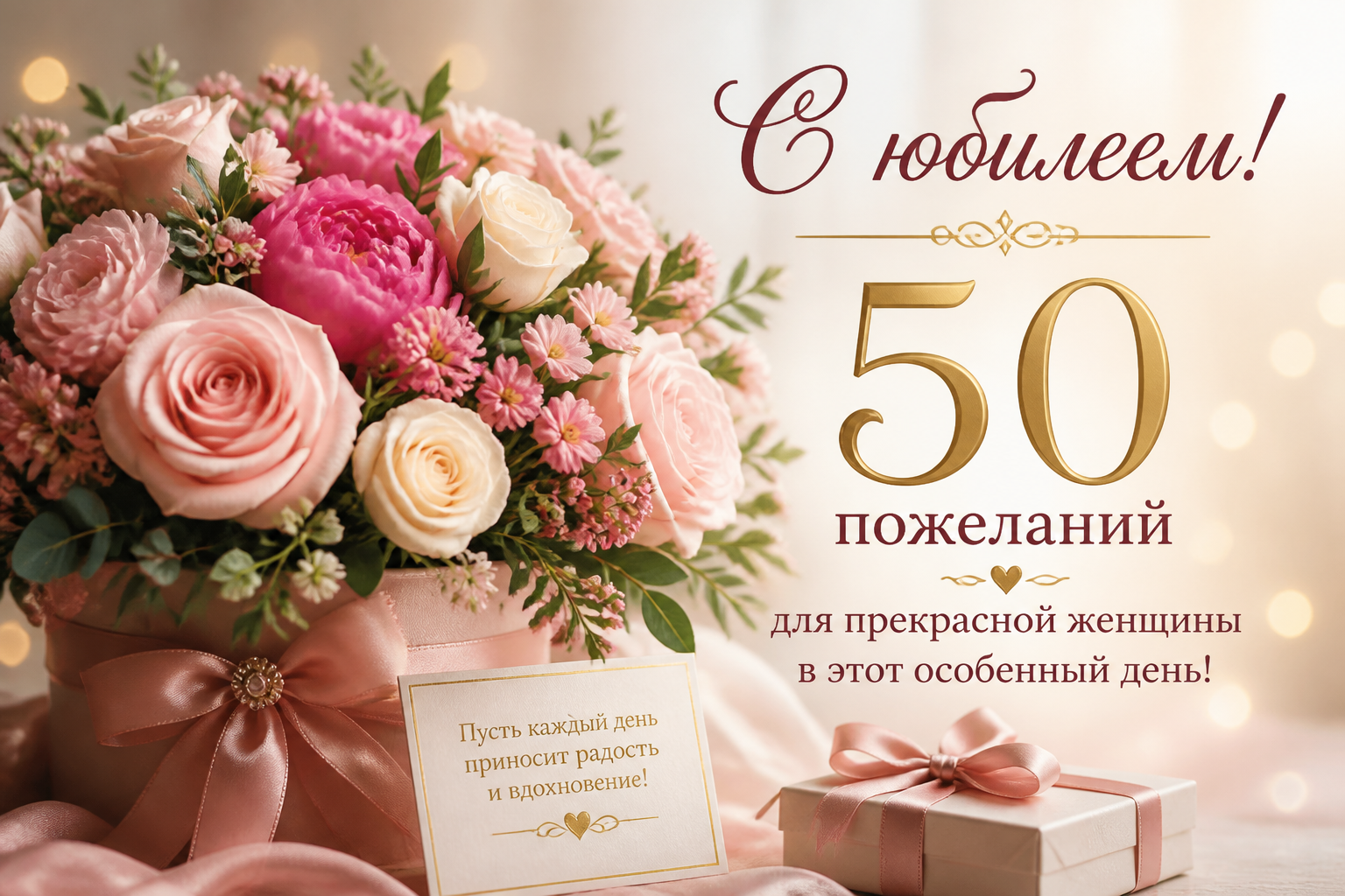 женщину с юбилеем топ 50 пожеланий и картинки — иллюстрация к статье «женщину с юбилеем топ 50 пожеланий и картинки»