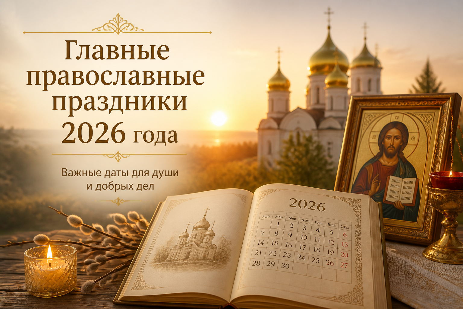 Главные православные праздники 2026 года — иллюстрация к статье «православный календарь на 2026 год»