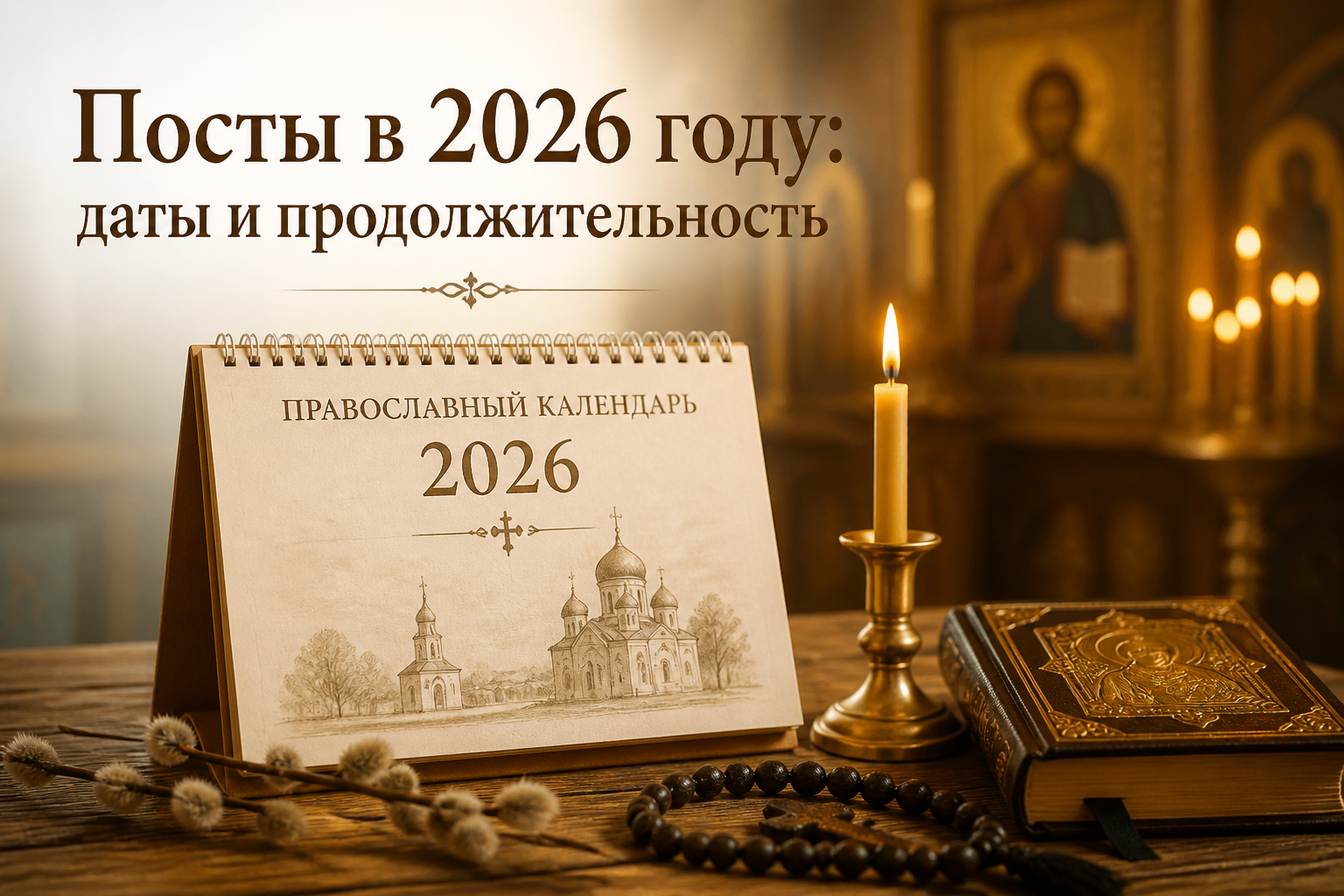 Посты в 2026 году: даты и продолжительность — иллюстрация к статье «православный календарь на 2026 год»