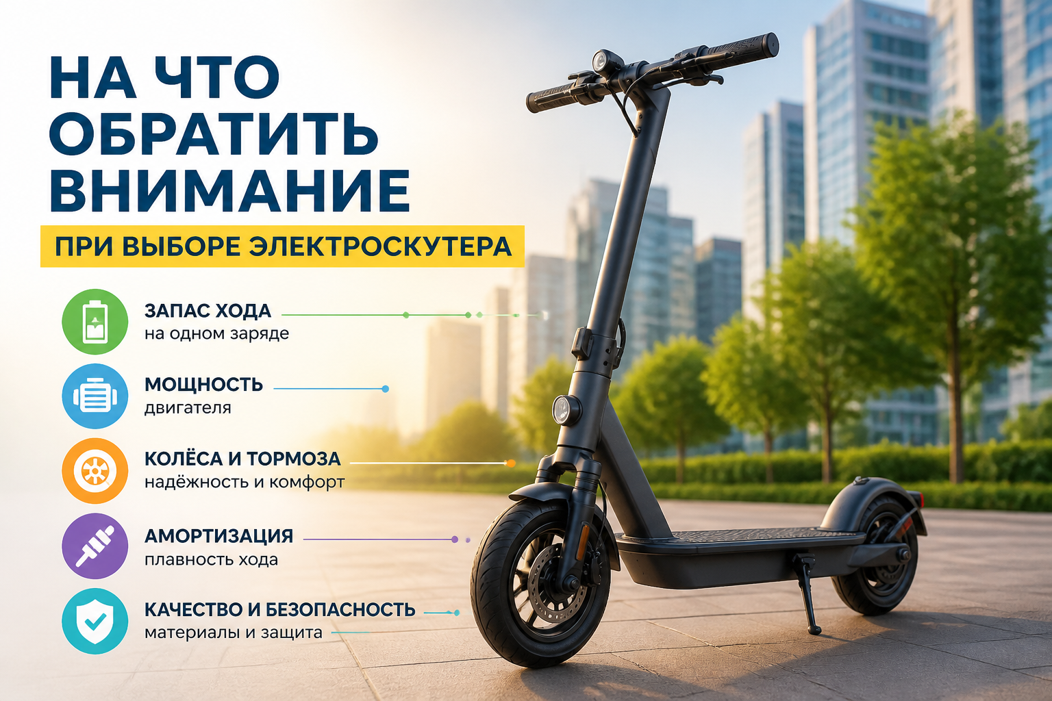 На что обратить внимание при выборе электроскутера