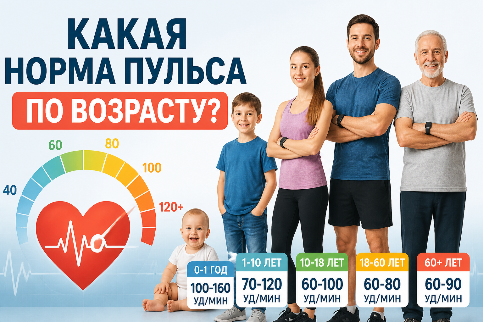 Норма пульса по возрасту: таблица и объяснения