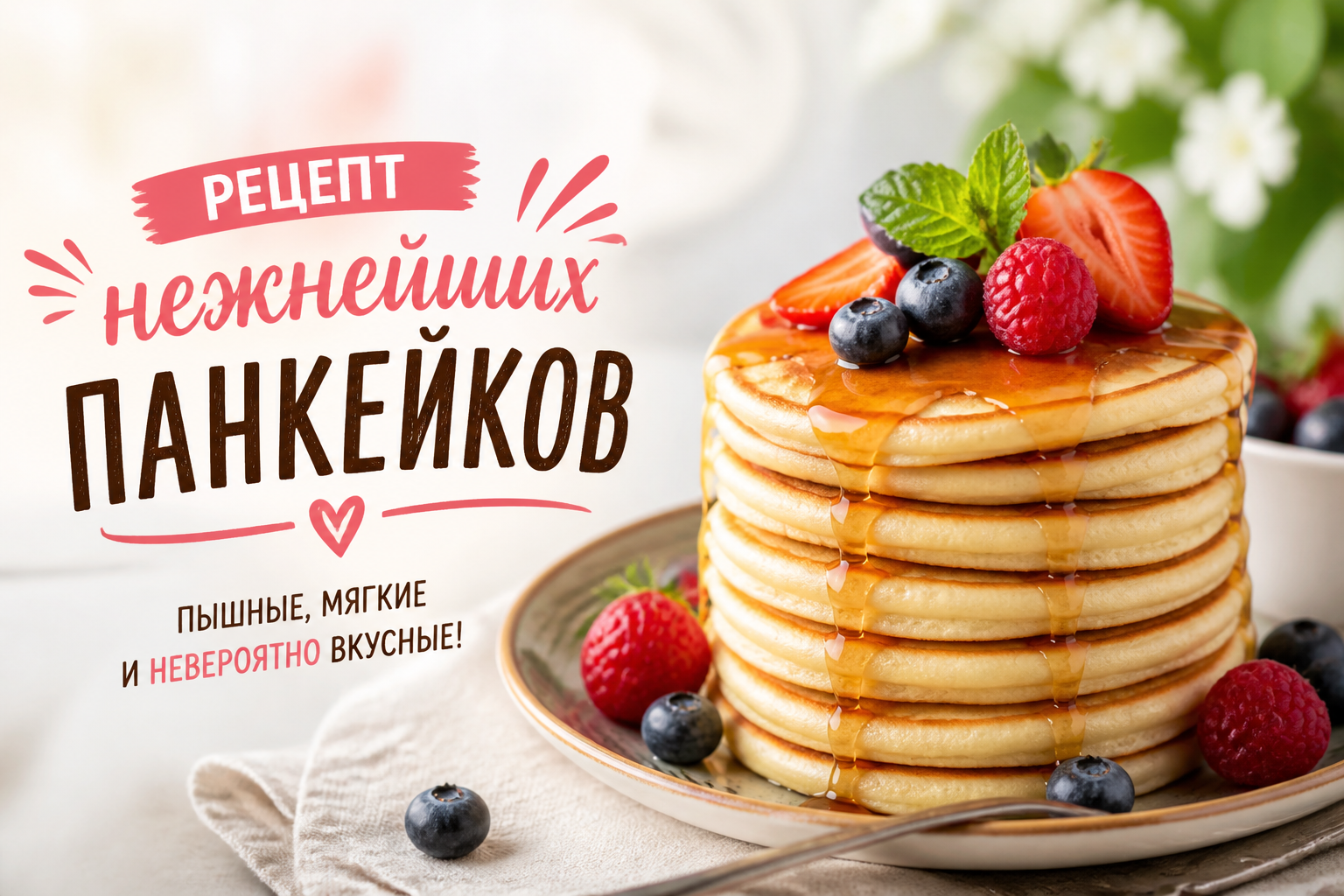 Рецепт нежнейших панкейков — пышные и мягкие с первого раза